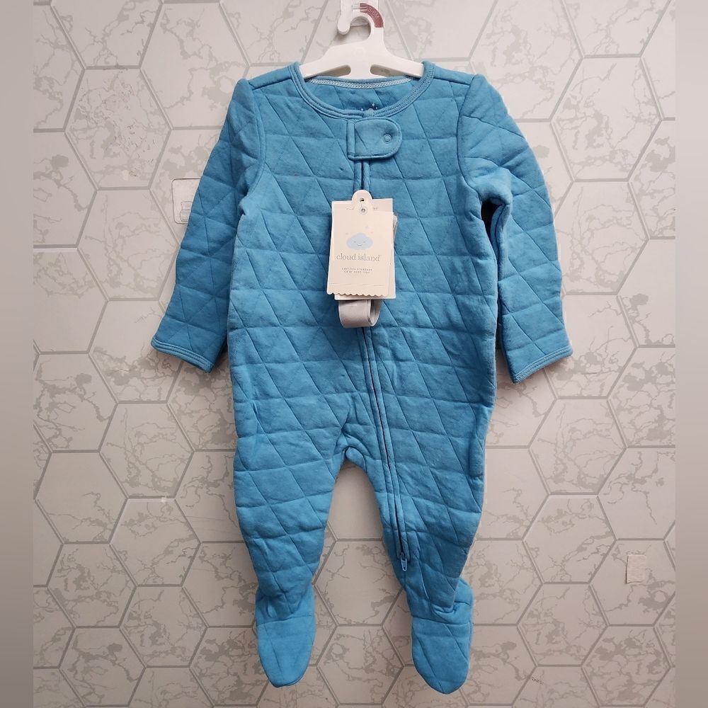 Nwt Cloud Island Baby Boy's Quilted Zipper Pajama Blanket